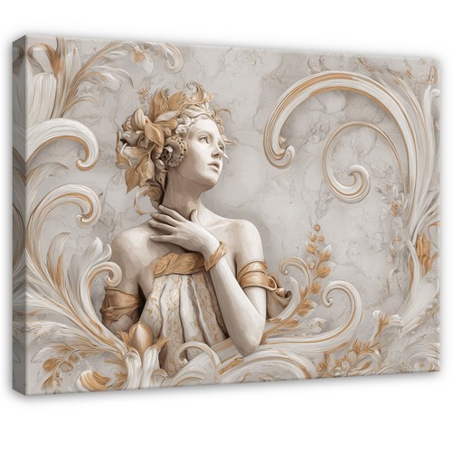 Leinwand frau weiß gold - leinwand,