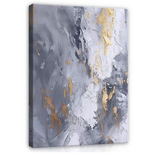 Abstrakt gold grau leinwand - grau,