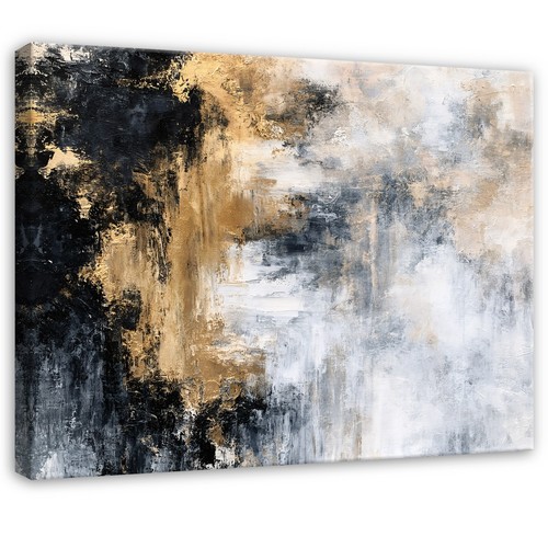Leinwand abstrakt gold schwarz - abstrakt,