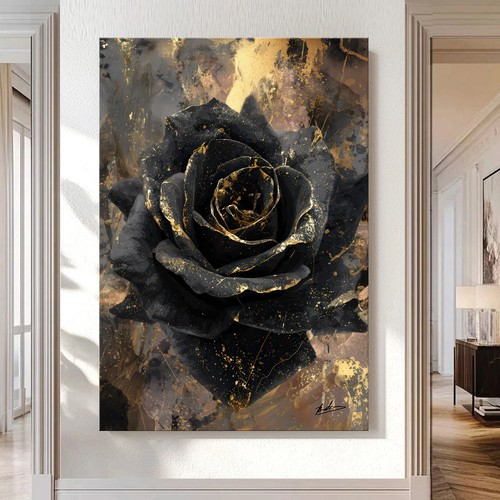 Leinwandbild schwarze rose - leinwandbild,