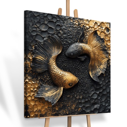 Leinwandbild abstrakt fische - leinwandbild,