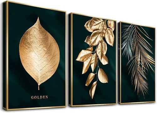 Bilder leinwand blätter gold - blätter,