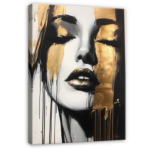 Abstrakt frau gold - frau, leinwand