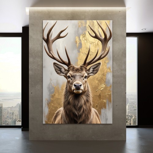 Gold hirsch mit hörnern - ✅,
