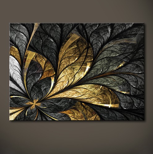 Blattgold abstrakt leinwand - blattgold,