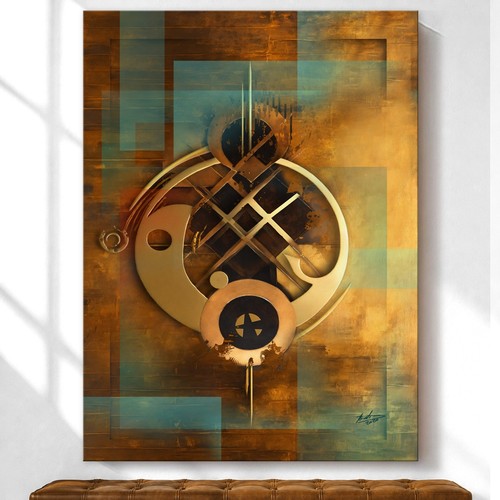 Leinwand bild gold abstrakt - leinwand,