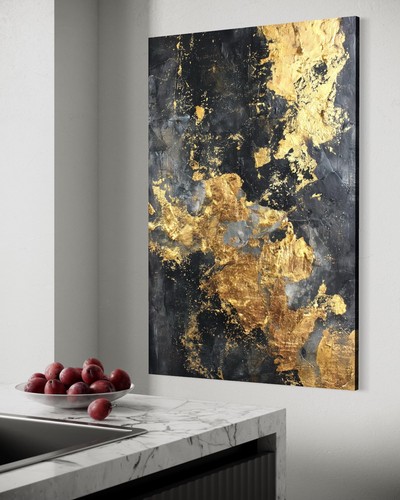 Abstraktes wandbild gold - wandbild,