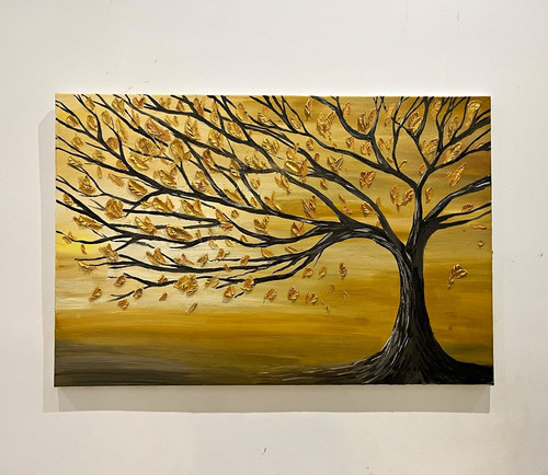 Wandbild auf leinwand baum - auf,