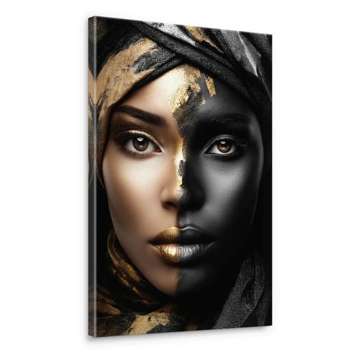 Frau gold schwarz leinwand - gold,