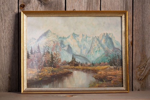 Altes ölgemälde alpine - altes,