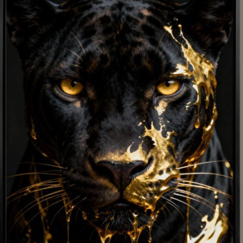 Schwarzer panther mit gold - schwarzer,